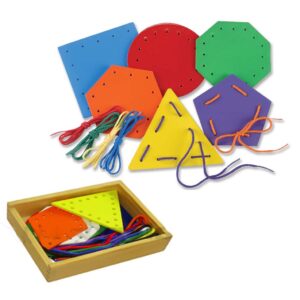 Geometric Shapes Lacing Cards