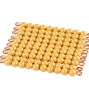 Golden Bead Square of 100 Montessori