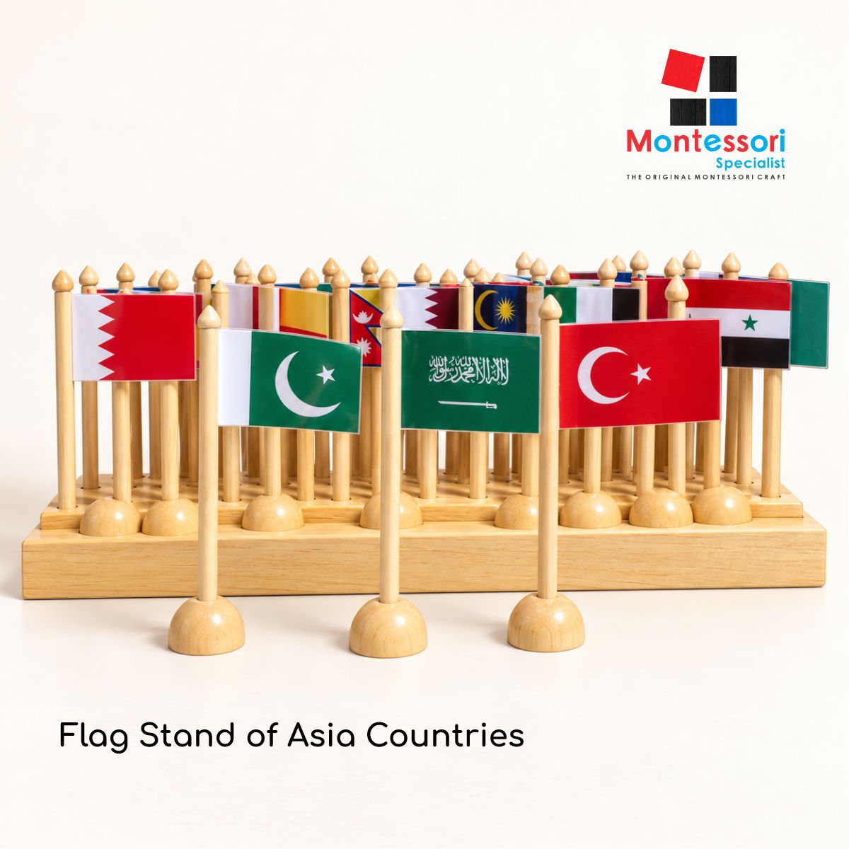 Montessori Flag Stand of Asia Countries