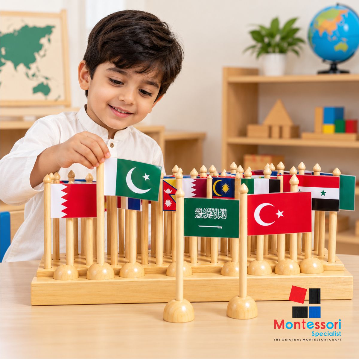 Montessori Flag Stand of Asia Countries