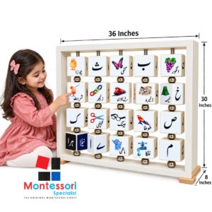 Urdu Alphabets Rotating Cubes Frame